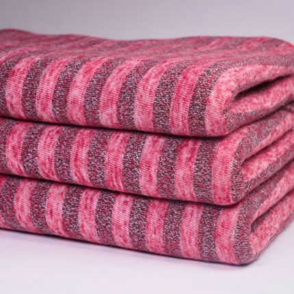 Poly Cotton Snow Yarn Dyed Twisted Stripe Jersey