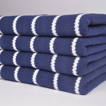 30 Cotton Navy + 30 Cotton White Honey Comb Pique Y/D Stripe