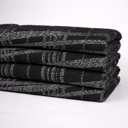 Cotton Poly Black + CTN Black+ Poly Check Leen Jacquard